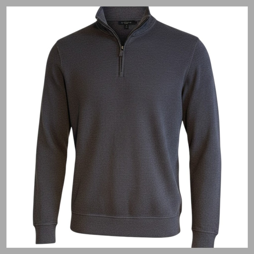 NWT AE Mens French Rib Long Sleeve Shirt Dark Lead Medium